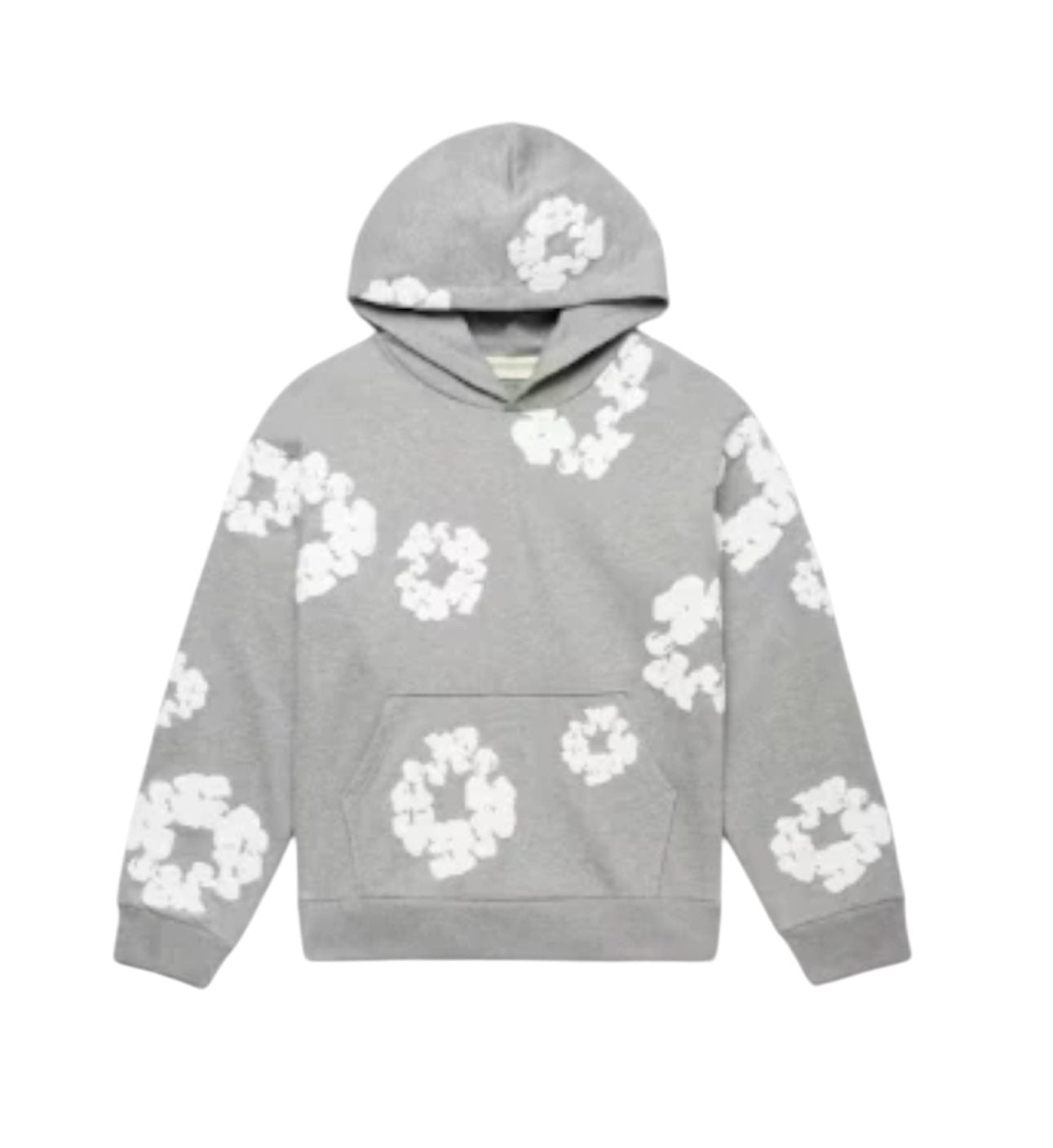 Pull à fleurs - gris